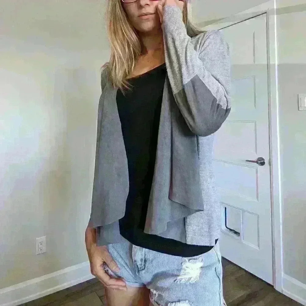 Conrad C collection, suede cardigan, grey, size  XS